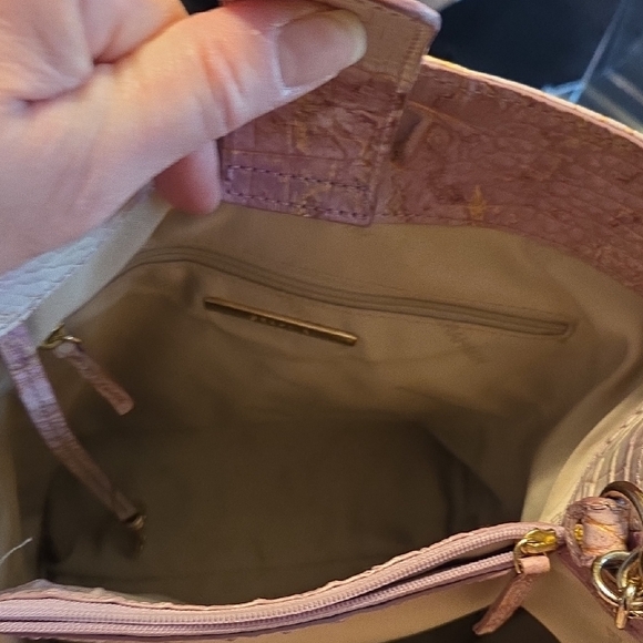 Brahmin Amelia Lilac Whimsy Crocodile Embossed Bucket Bag - Picture 7 of 12